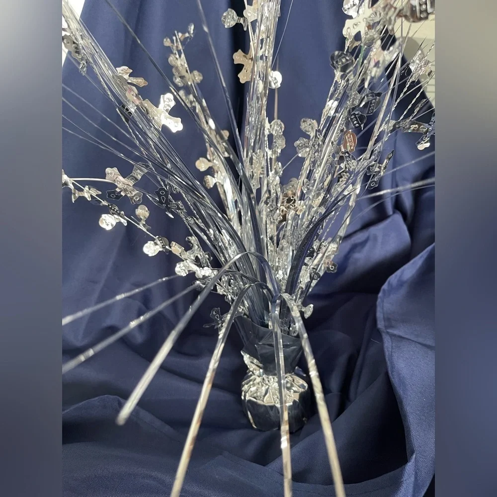 6 Party Silver Decorative Foil Bouquet for events or centerpieces
